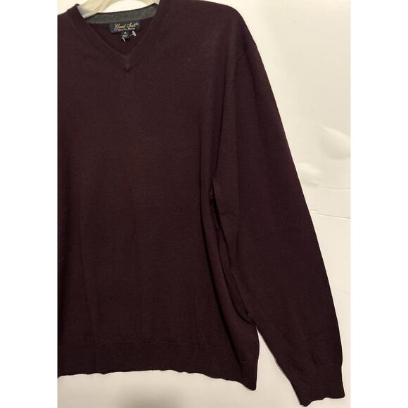 Garret Scott Extra Fine Merino Wool Sweater Mens XL Maroon Pullover Soft Light - Picture 6 of 9